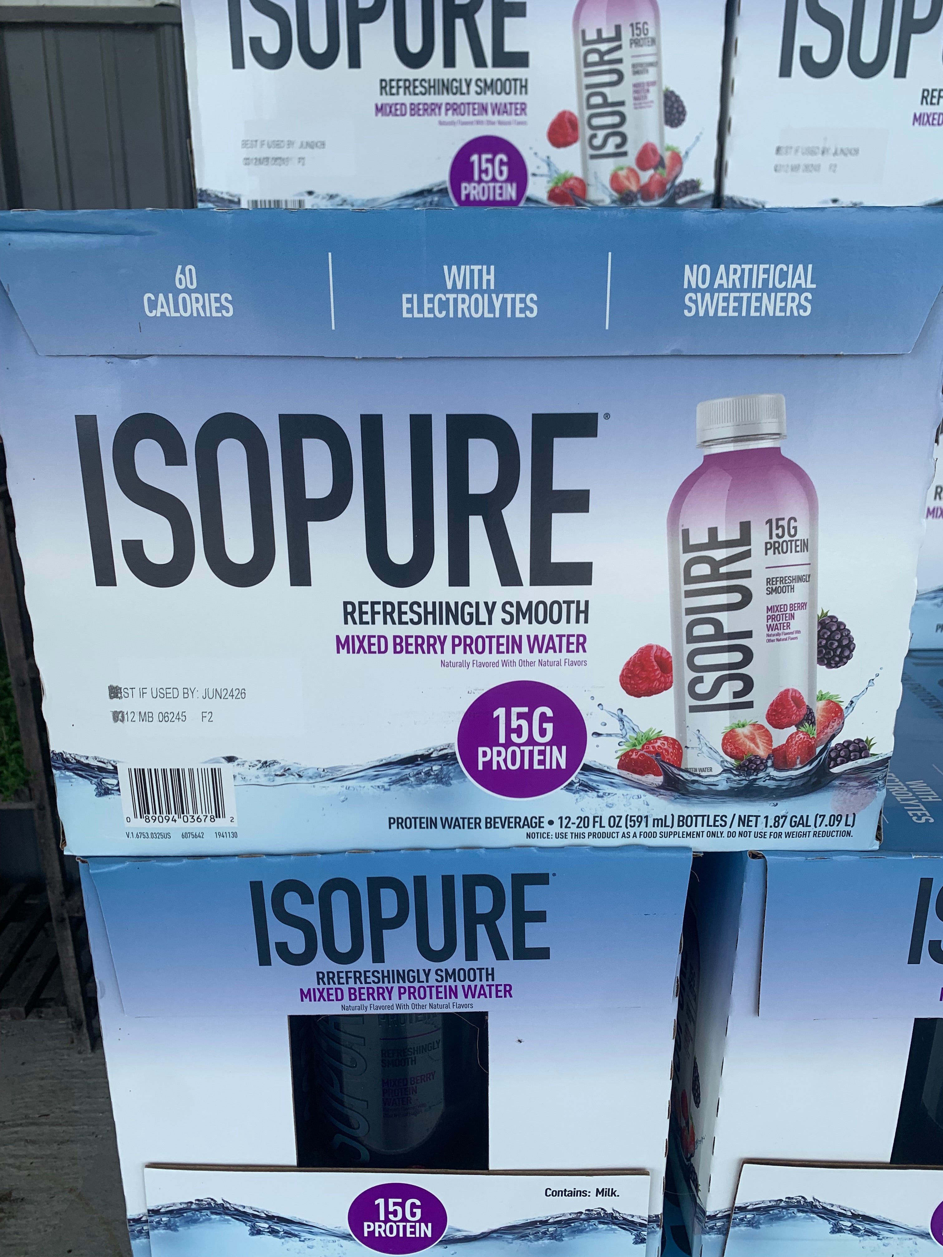 Isopure Mixed Berry Protein Water 12/20oz