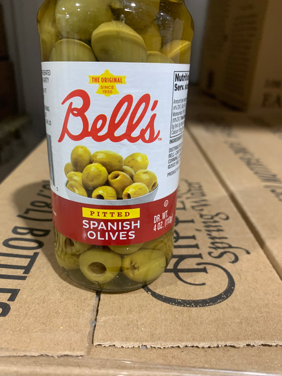 Bells pitted Spanish olives 12/4oz