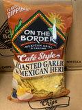 On The Border Tortilla Chips Roasted Garlic & Mexican Herb 12/9.5oz