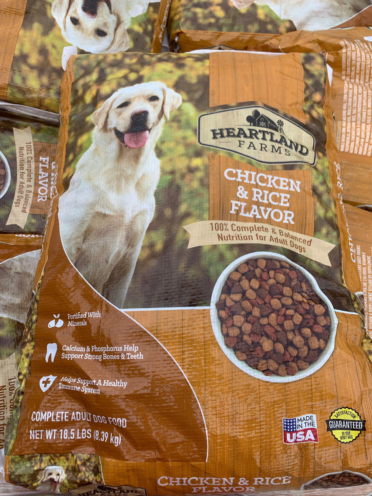 Hearthland Farms chicken & rice dog food 18.5lb