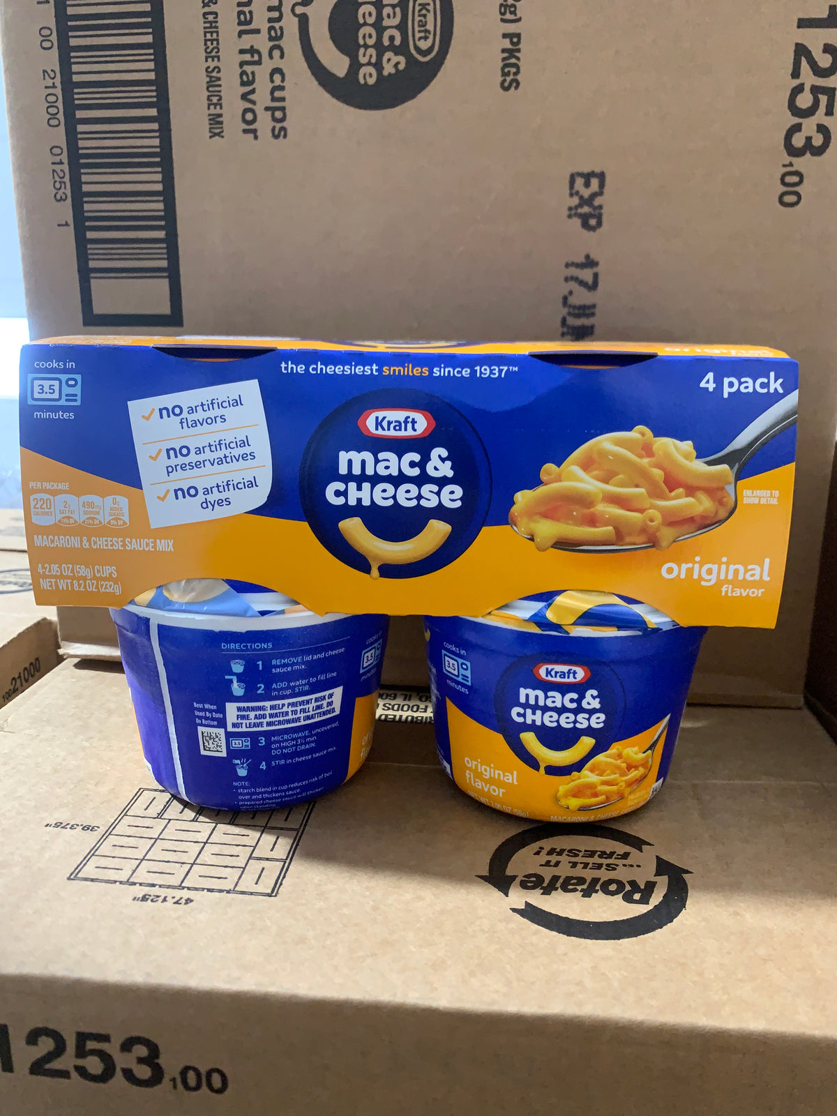 Kraft mac & cheese cups 6-4/2.05oz