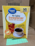 Great Value sucralose sweetner 50/1.75oz