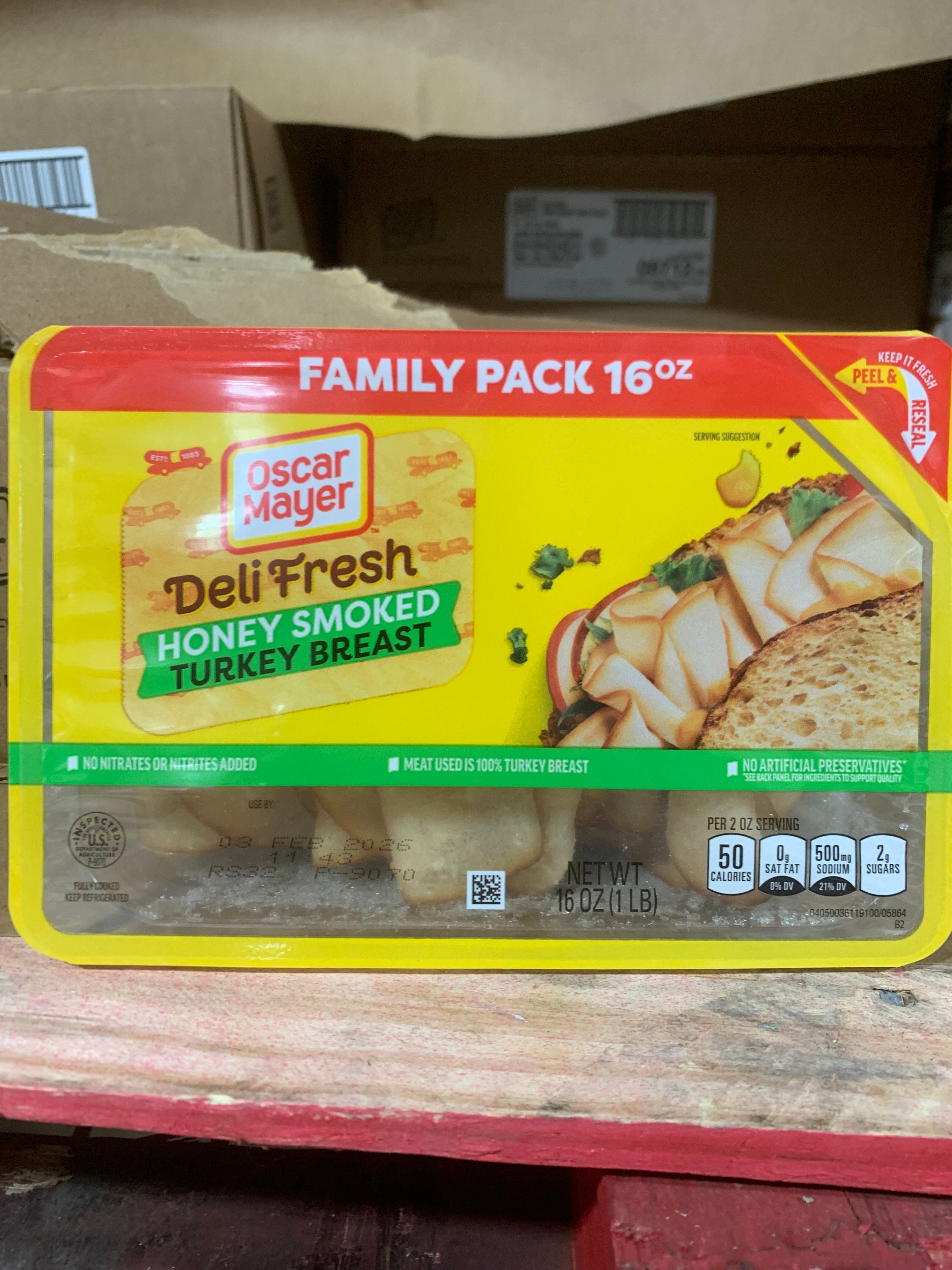 Honey smoked turkey lunchmeat family pk 8/16oz