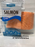 Unseasoned Atlantic salmon fillets 8/12oz