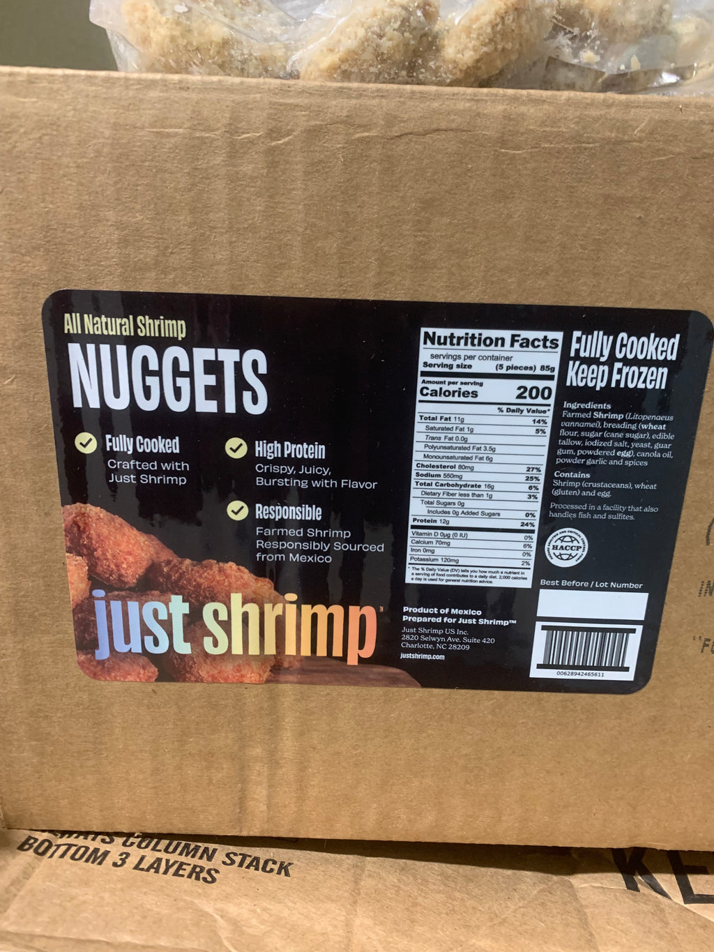 Shrimp nuggets all natural breaded fc 4/2.5lb