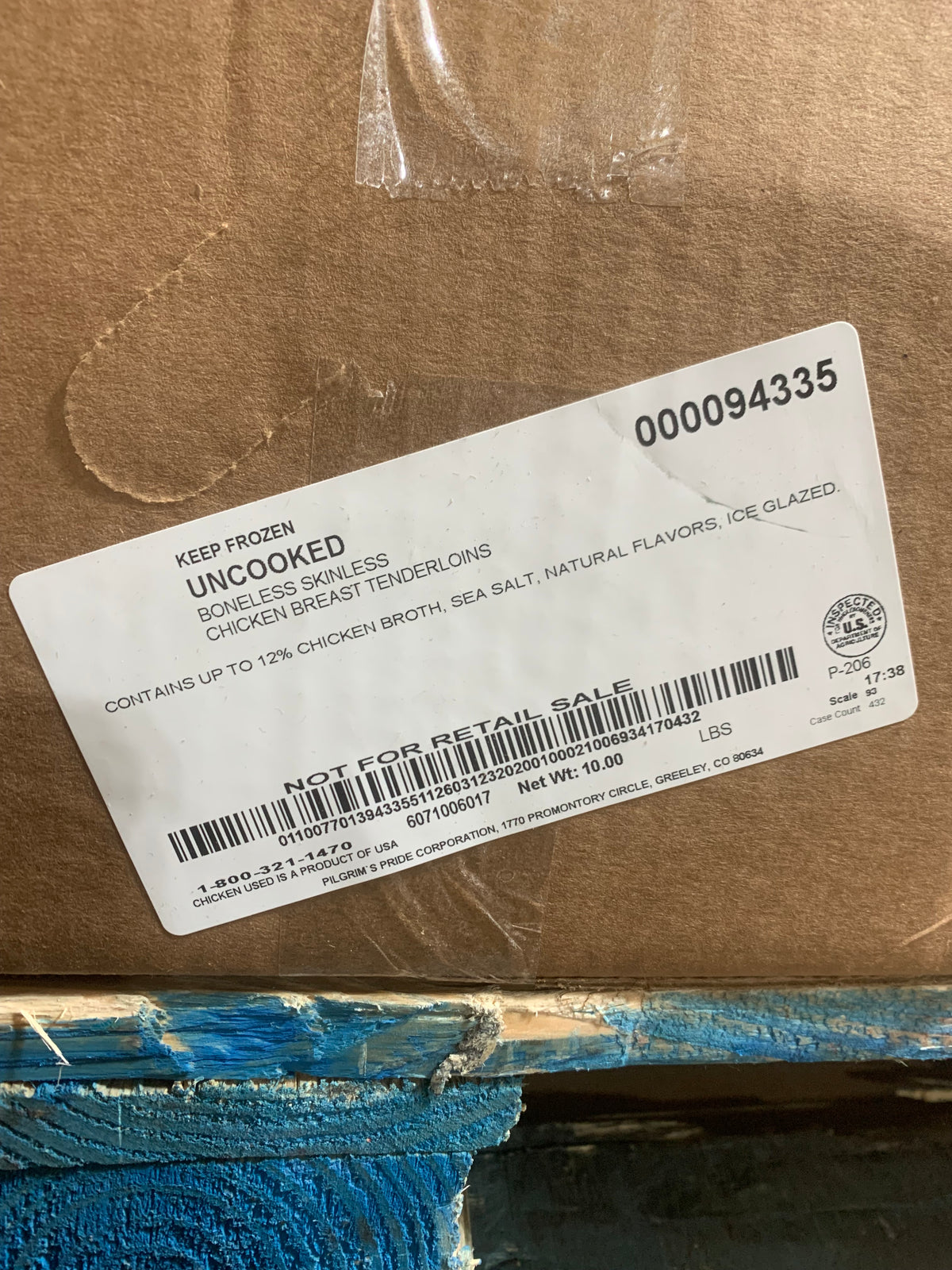 Pilgrims chicken breast tenderloins B/S unckd 2/5lb