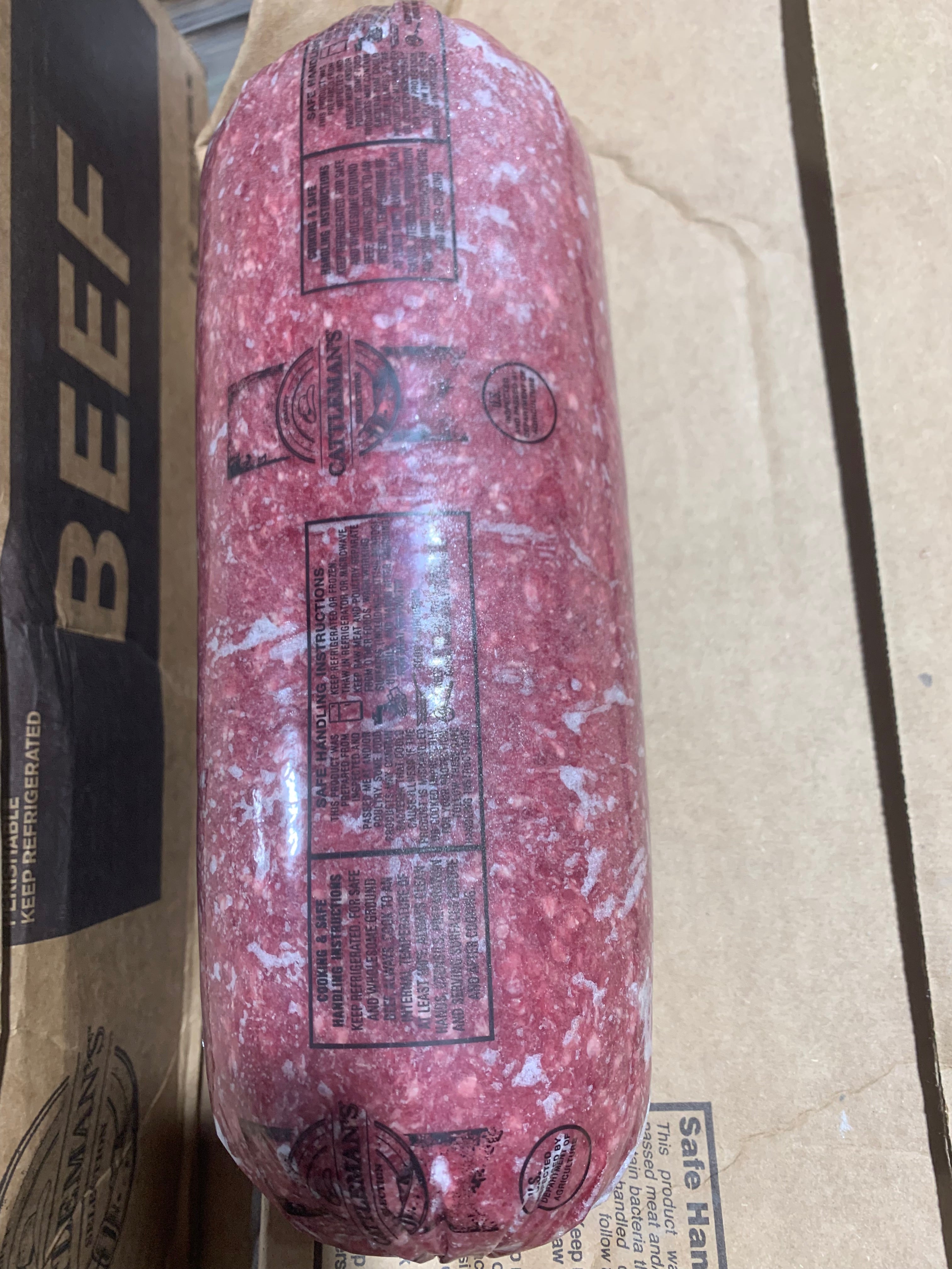 Cattlemens ground beef 90/10% 4/5lb
