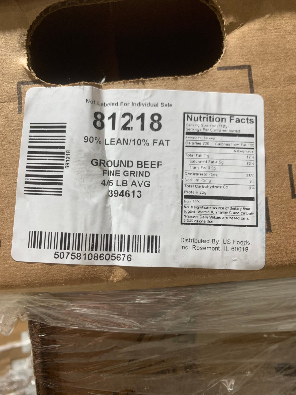 Cattlemens ground beef 90/10% 4/5lb