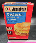 Jimmy Dean sausage egg & cheese croissant sandwich 12ct 8/54oz