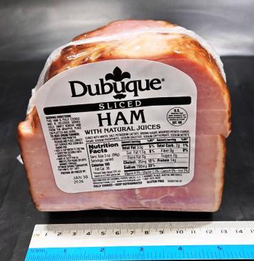 Dubuque ham quarters sliced fc 12/1.5lbrw